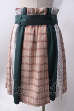 画像2: axes femme POETIQUE / チェック切り替スカート  グリーン×ベージュ Y-25-06-20-113-AX-SK-SZ-ZY