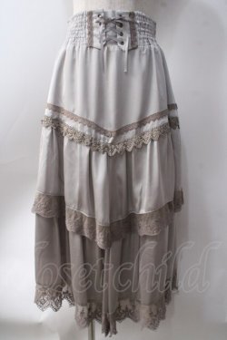画像1: axes femme / サテンイレヘムスカート  グレー Y-25-06-20-115-AX-SK-SZ-ZY