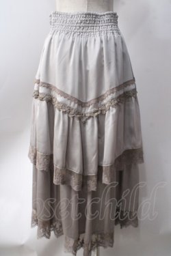 画像2: axes femme / サテンイレヘムスカート  グレー Y-25-06-20-115-AX-SK-SZ-ZY