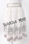 axes femme / 街並プリントスカート  生成り Y-25-06-20-117-AX-SK-SZ-ZY