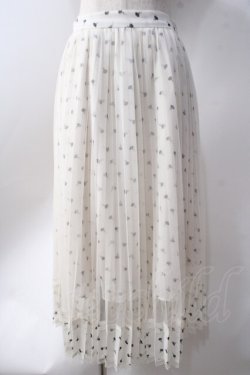 画像1: axes femme / チュール花柄ミディスカート  白 Y-25-06-20-119-AX-SK-SZ-ZY