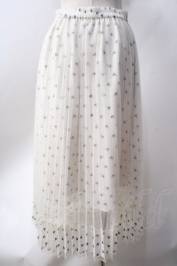 画像2: axes femme / チュール花柄ミディスカート  白 Y-25-06-20-119-AX-SK-SZ-ZY