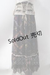 axes femme / 2way総柄スカート  紺 Y-25-06-20-120-AX-SK-SZ-ZY