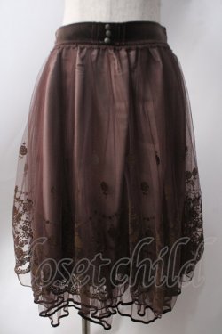 画像1: axes femme / フロッキーチュールスカート  ブラウン Y-25-06-20-121-AX-SK-SZ-ZY