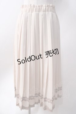 画像1: axes femme / サテンプリーツスカート  生成り Y-25-06-20-125-AX-SK-SZ-ZI