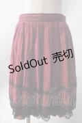 axes femme / ウエストビジュープリーツスカート  ワイン Y-25-06-20-129-AX-SK-SZ-ZY