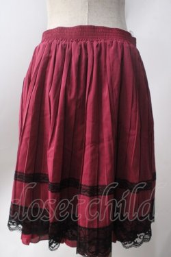 画像2: axes femme / ウエストビジュープリーツスカート  ワイン Y-25-06-20-129-AX-SK-SZ-ZY