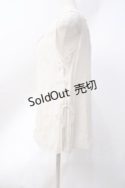 画像2: axes femme / レースアップノースリブラウス  生成り Y-25-06-20-014-AX-BL-SZ-ZY