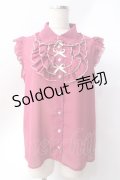 axes femme POETIQUE / パイピングフリルリボンブラウス  ピンク Y-25-06-20-015-AX-BL-SZ-ZY
