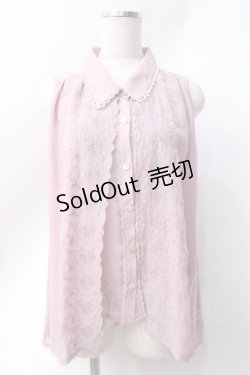 画像1: axes femme / 刺繍ノースリーブブラウス  ピンク Y-25-06-20-016-AX-BL-SZ-ZY