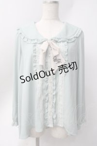 axes femme / ビッグカラーＡラインブラウス  ミント Y-25-06-20-020-AX-BL-SZ-ZY