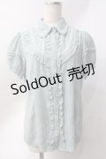 axes femme / レース襟付きフリルブラウス  ミント Y-25-06-20-021-AX-BL-SZ-ZY