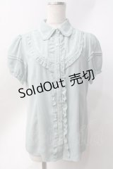 axes femme / レース襟付きフリルブラウス  ミント Y-25-06-20-021-AX-BL-SZ-ZY