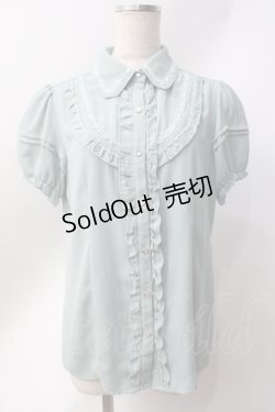 画像1: axes femme / レース襟付きフリルブラウス  ミント Y-25-06-20-021-AX-BL-SZ-ZY