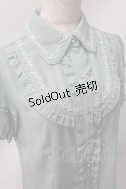 画像4: axes femme / レース襟付きフリルブラウス  ミント Y-25-06-20-021-AX-BL-SZ-ZY