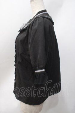 画像2: axes femme / モチーフ刺繍ブラウス  黒 Y-25-06-20-022-AX-BL-SZ-ZY