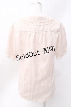 画像3: axes femme / シャドーストライプパフスリーブブラウス  ピンク Y-25-06-20-025-AX-BL-SZ-ZY