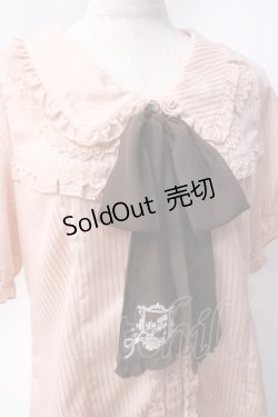 画像4: axes femme / シャドーストライプパフスリーブブラウス  ピンク Y-25-06-20-025-AX-BL-SZ-ZY