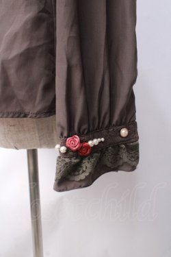 画像3: axes femme / プチスタンドフリルブラウス  ブラウン Y-25-06-20-026-AX-BL-SZ-ZY