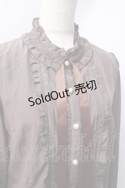 画像4: axes femme / プチスタンドフリルブラウス  ブラウン Y-25-06-20-026-AX-BL-SZ-ZI
