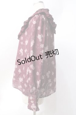 画像2: axes femme / レトロオーナメントバラ柄ブラウス  ワイン Y-25-06-20-027-AX-BL-SZ-ZI