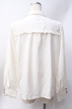 画像3: axes femme / リボンタイ付プチフリルブラウス  白 Y-25-06-20-028-AX-BL-SZ-ZY