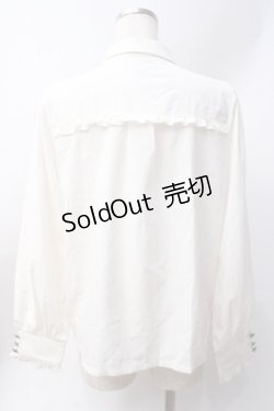 画像3: axes femme / リボンタイ付プチフリルブラウス  白 Y-25-06-20-028-AX-BL-SZ-ZY