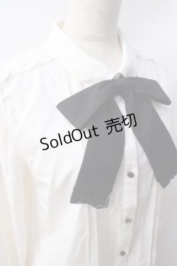 画像4: axes femme / リボンタイ付プチフリルブラウス  白 Y-25-06-20-028-AX-BL-SZ-ZY