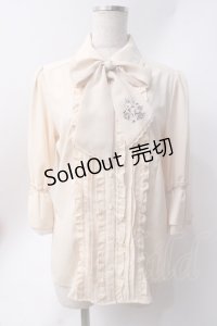 axes femme POETIQUE / フレア袖フリルブラウス  生成り Y-25-06-20-030-AX-BL-SZ-ZY