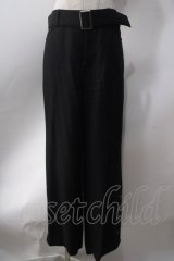 Moi-meme-Moitie / パイピングワイドパンツ 9号 ブラック Y-25-06-22-011-MO-PA-SZ-ZY