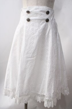 画像1: ATELIER PIERROT /コットンレースハイウエストスカート  白 Y-25-06-22-013-EL-SK-AS-ZY