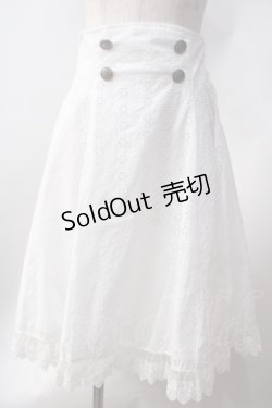 画像1: ATELIER PIERROT /コットンレースハイウエストスカート  白 Y-25-06-22-013-EL-SK-AS-ZS