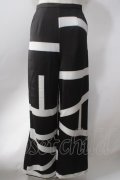 Melt the lady / large logo pants S ブラック×ホワイト Y-25-06-22-024-PU-PA-SZ-ZY