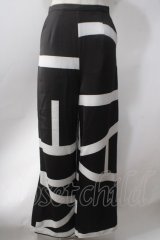 Melt the lady / large logo pants S ブラック×ホワイト Y-25-06-22-024-PU-PA-SZ-ZY