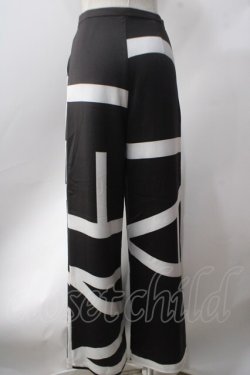 画像2: Melt the lady / large logo pants S ブラック×ホワイト Y-25-06-22-024-PU-PA-SZ-ZT190