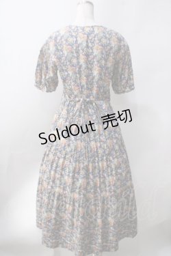 画像2: PINK HOUSE / お花総柄ワンピース  青 Y-25-06-24-003-LO-OP-SZ-ZT030