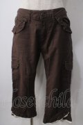 axes femme / 裾レースカーゴパンツ L 茶 Y-25-06-24-032-AX-PA-SZ-ZT0621Y