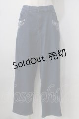 axes femme / ソーイング刺繍デニムパンツ L インディゴ Y-25-06-24-035-AX-PA-SZ-ZT333