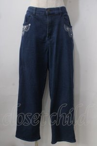 axes femme / ソーイング刺繍デニムパンツ L インディゴ Y-25-06-24-035-AX-PA-SZ-ZT333