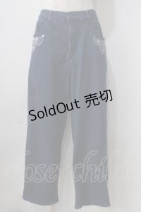 axes femme / ソーイング刺繍デニムパンツ L インディゴ Y-25-06-24-035-AX-PA-SZ-ZT333