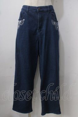 画像1: axes femme / ソーイング刺繍デニムパンツ L インディゴ Y-25-06-24-035-AX-PA-SZ-ZT333