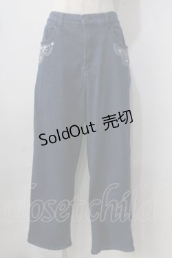 画像1: axes femme / ソーイング刺繍デニムパンツ L インディゴ Y-25-06-24-035-AX-PA-SZ-ZT333