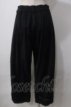 画像2: axes femme / レース切替麻調コットンパンツ L 黒 Y-25-06-24-038-AX-PA-SZ-ZT338