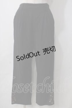 画像1: axes femme / 裾刺繍ストレートパンツ M 黒 Y-25-06-24-041-AX-PA-SZ-ZT0621Y