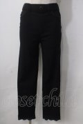 axes femme / 裾レースストレッチパンツ  黒 Y-25-06-24-042-AX-PA-SZ-ZT0621Y