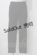 axes femme / 裾レースストレッチパンツ  黒 Y-25-06-24-042-AX-PA-SZ-ZT338