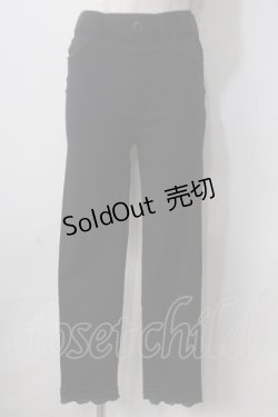 画像1: axes femme / 裾レースストレッチパンツ  黒 Y-25-06-24-042-AX-PA-SZ-ZT338