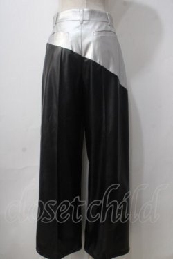 画像2: Melt the lady / mirror line pants M ブラック×シルバー Y-25-06-24-047-PU-PA-SZ-ZT0725