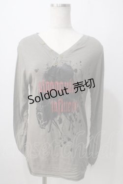 画像1: ALGONQUINS / プリントカットソー  カーキ Y-25-06-24-049-AL-TO-AS-ZT414