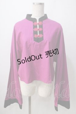 画像1: Drug Honey / バイカラーチャイナシャツ  パープル Y-25-06-24-050-PU-BL-SZ-ZT333